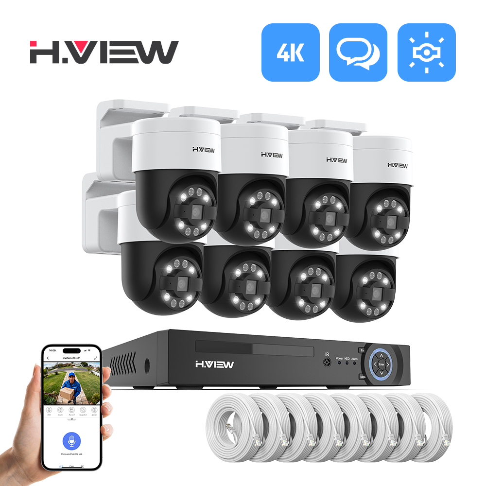 Home Security Video Cameras - H.view 8Ch 4K 5MP 8MP Cctv
