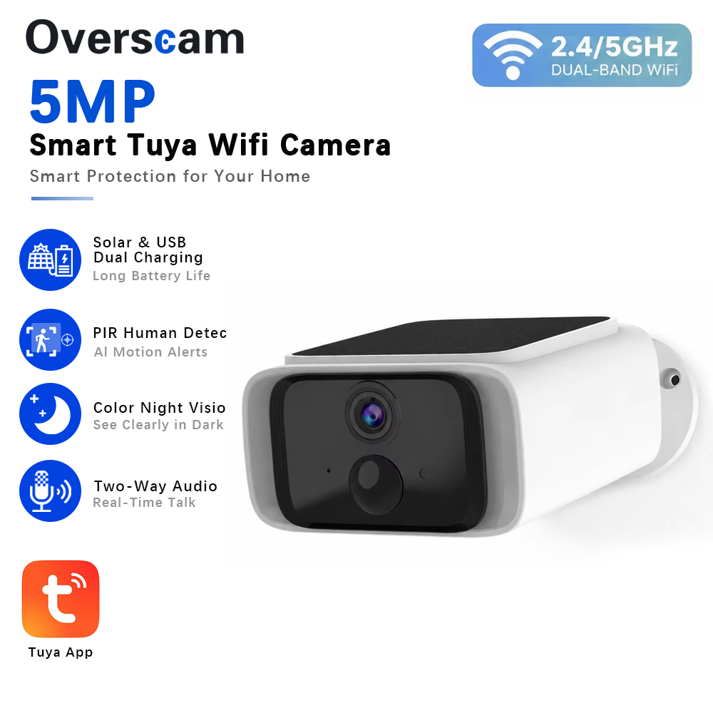 Home Security Kamera - Tuya 5MP Solar Security Camera Wireless