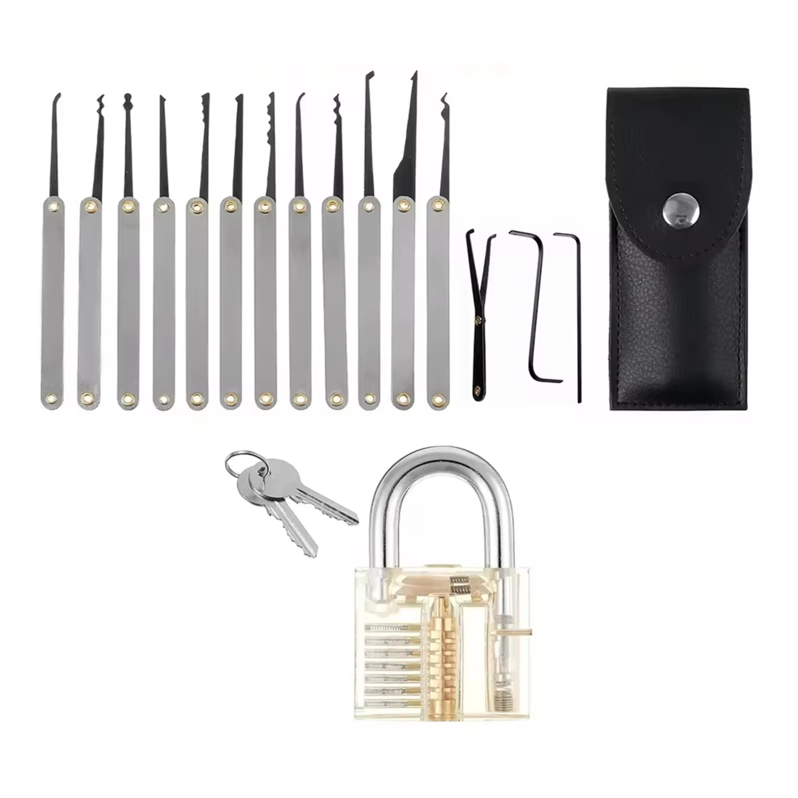 Lock Picking Set - 15pcs Kit Multi functional Tool Portable