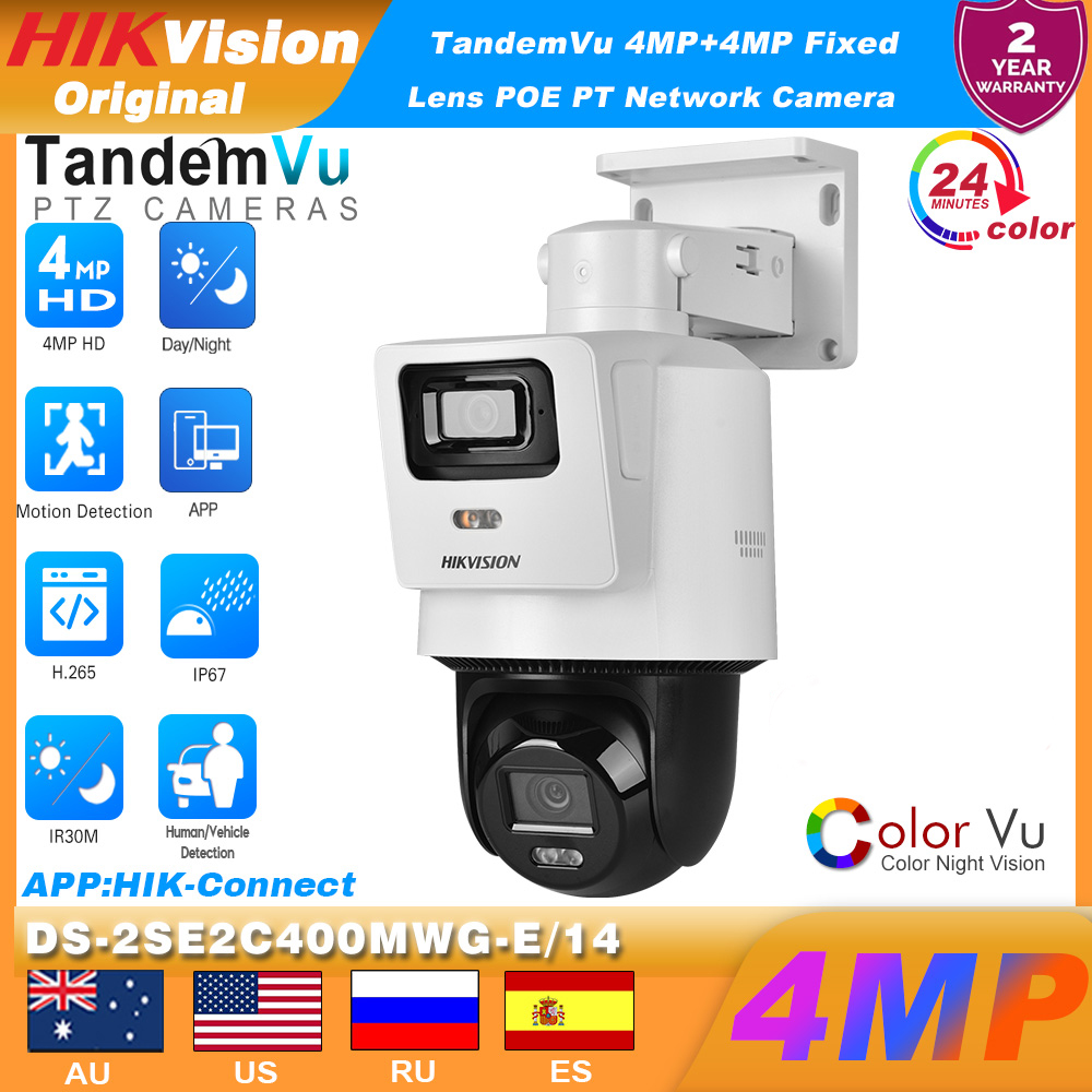 Home Security System Hikvision - Hikvision DS-2SE2C400MWG-E/14 POE Color TandemVu 4MP+4MP