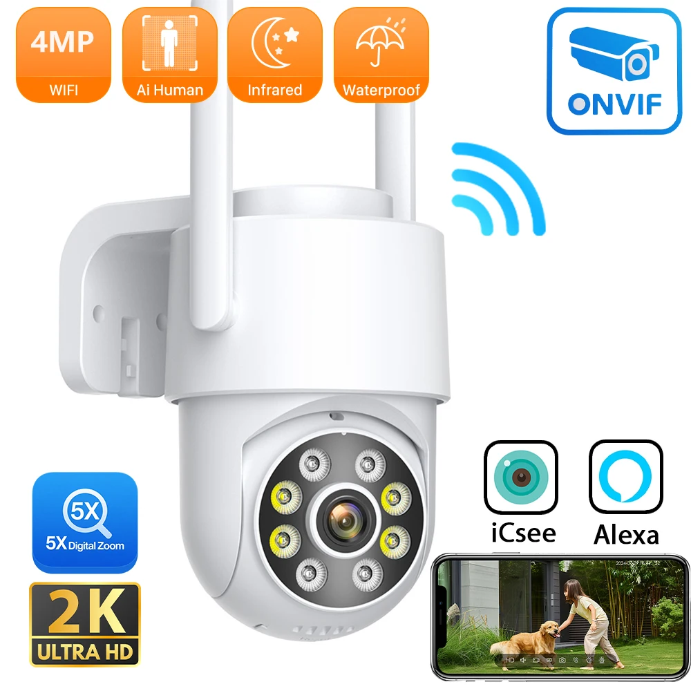 Home Security Kamera - PANEPO 4MP 2K ICsee Wifi Camera