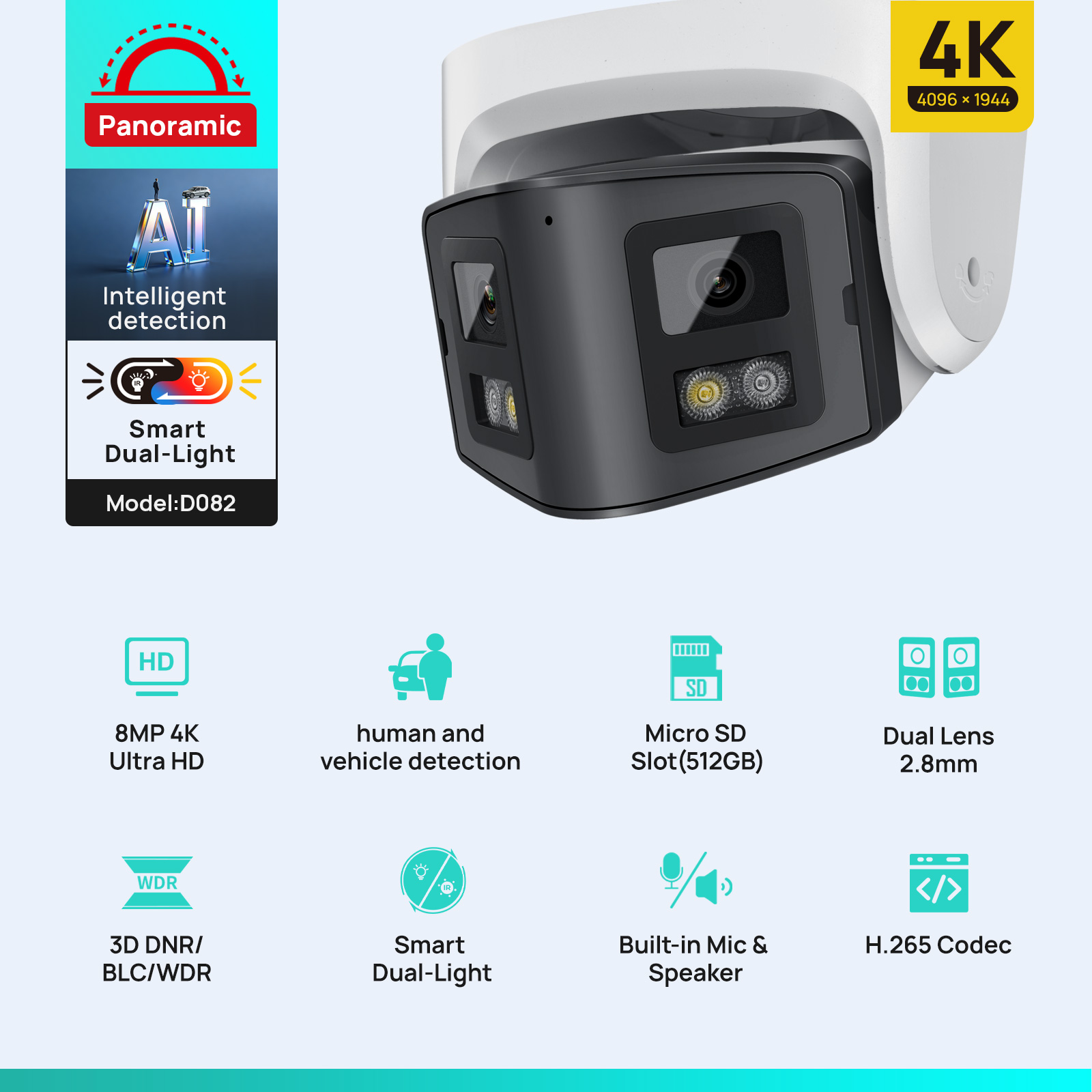 Vikylin 8MP Panoramic Dual Lig - Home Security System Hikvision ulasan dan harga