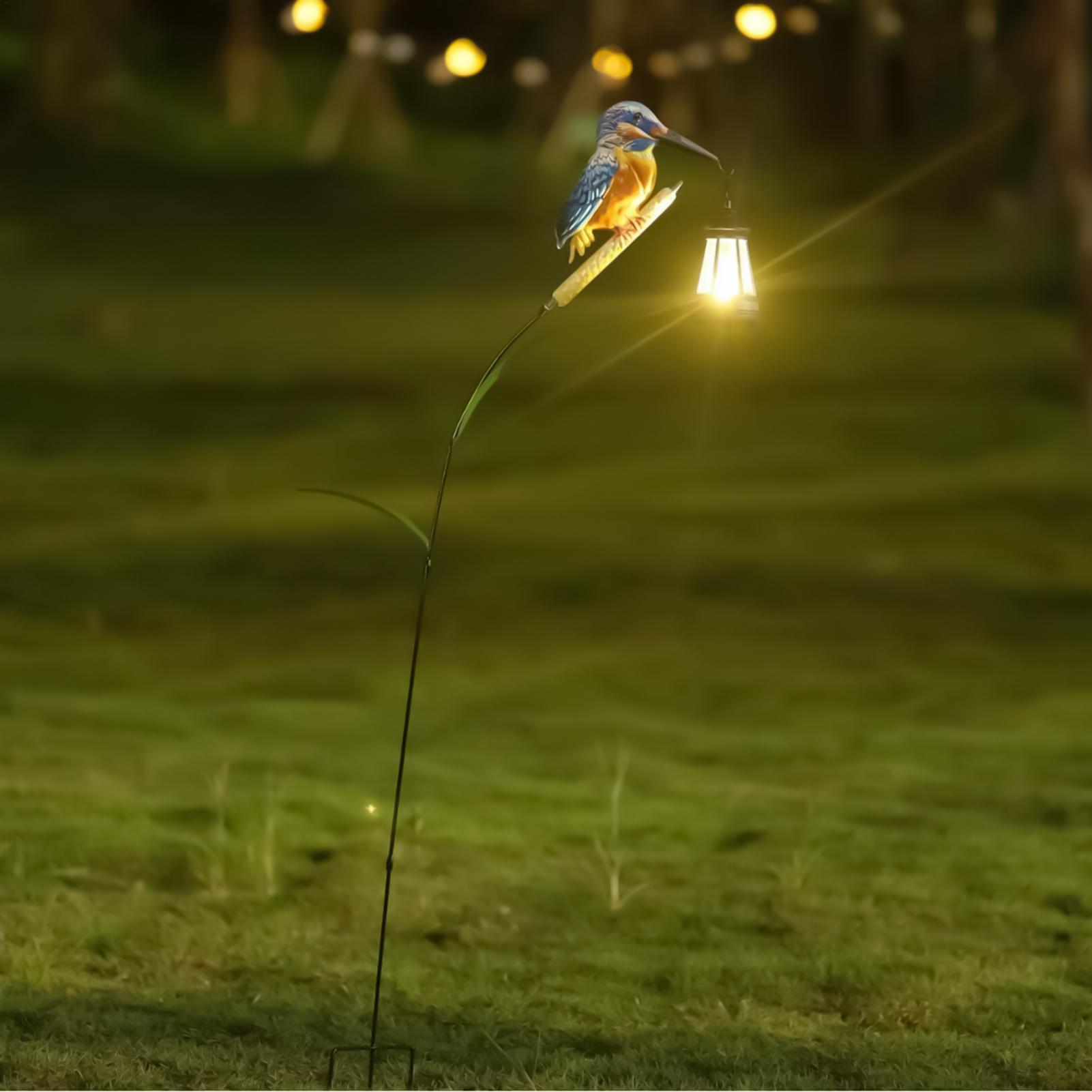 Solar Powered Kingfisher Light - Home Security Yard Sign ulasan dan harga