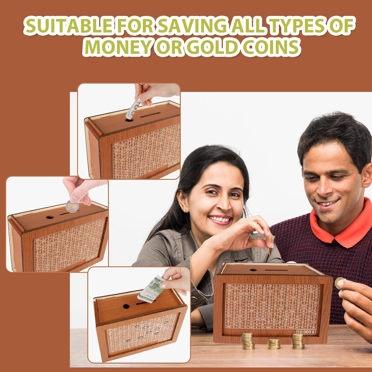 Wooden Savings Challenge Box,  - Home Security Number ulasan dan harga
