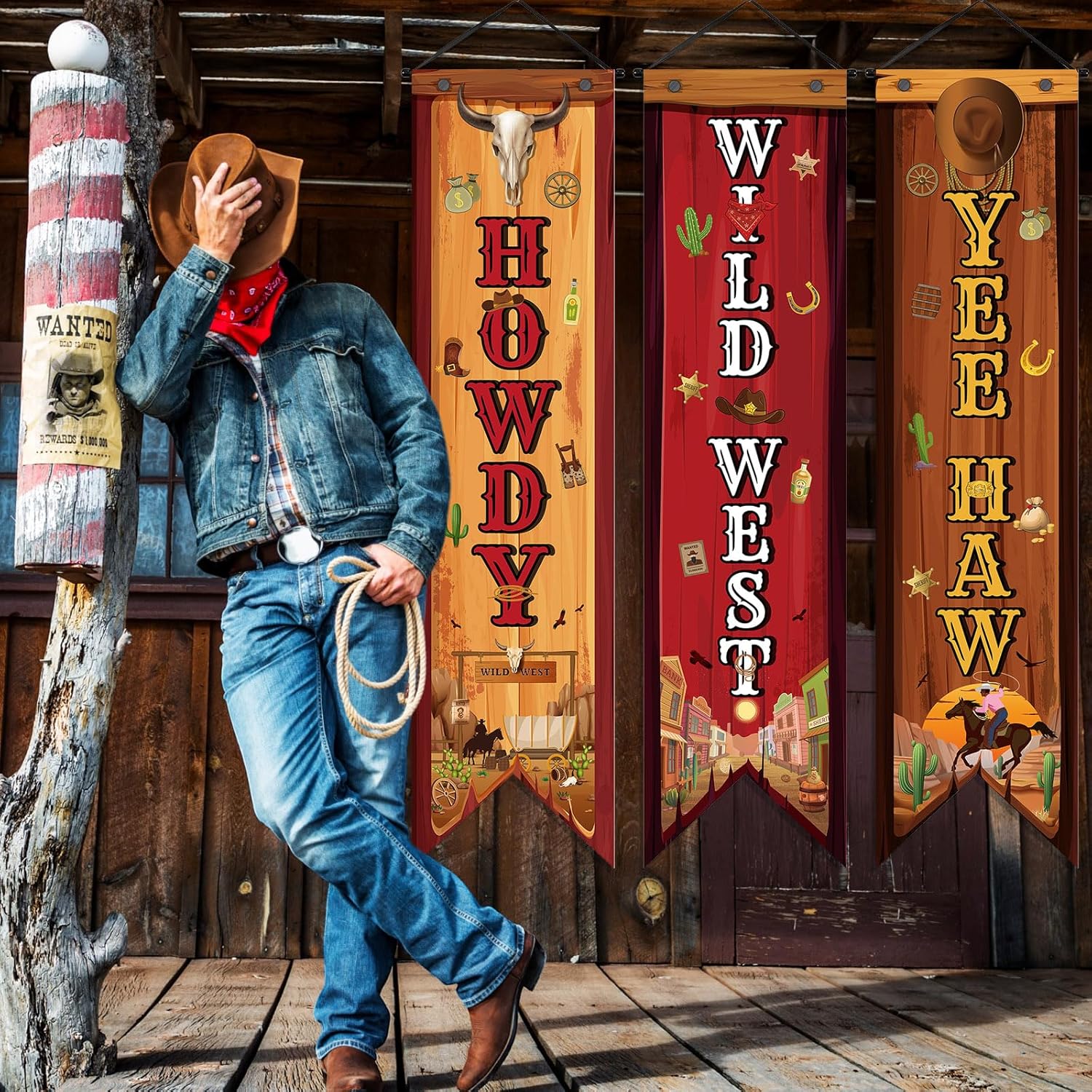 3 Pcs Western Party Decoration - Home Security Yard Sign ulasan dan harga