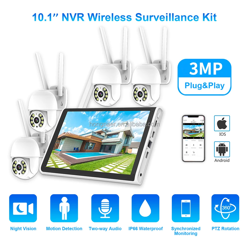 2026 Hongnaer 3MP 4 Channel Wi - Home Security Video Cameras ulasan dan harga