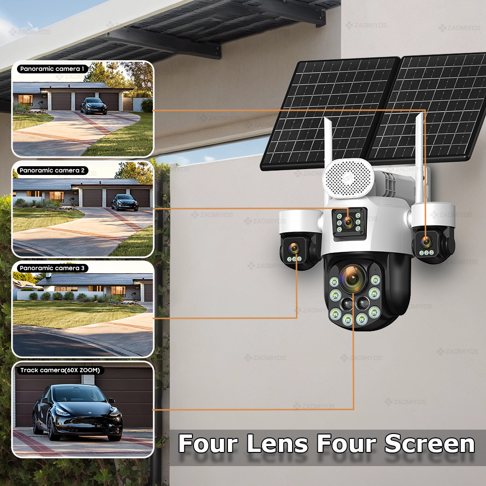 4 Lens Outdoor 360° Surveillan - Home Security Video Cameras ulasan dan harga