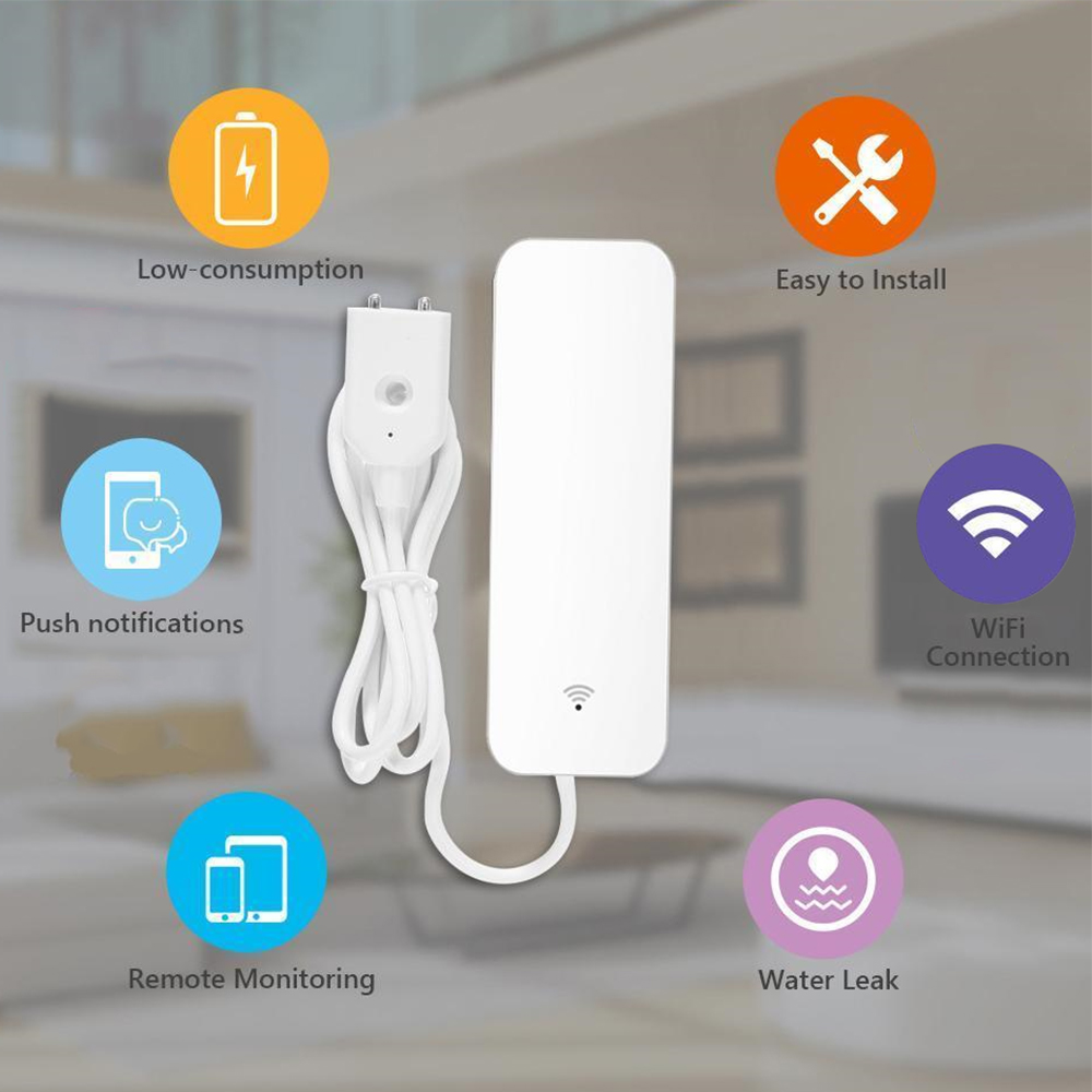 Tuya WiFi Water Leak Sensor, W - Home Security Gadgets ulasan dan harga