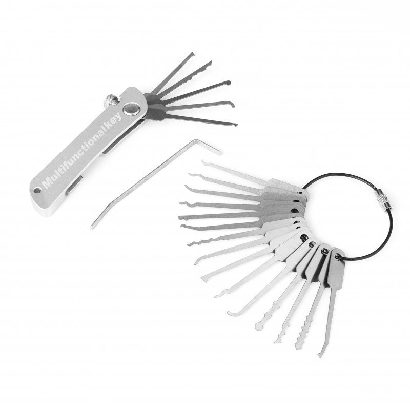 21-in-1 Stainless Steel Lock P - Lock Picking Set ulasan dan harga