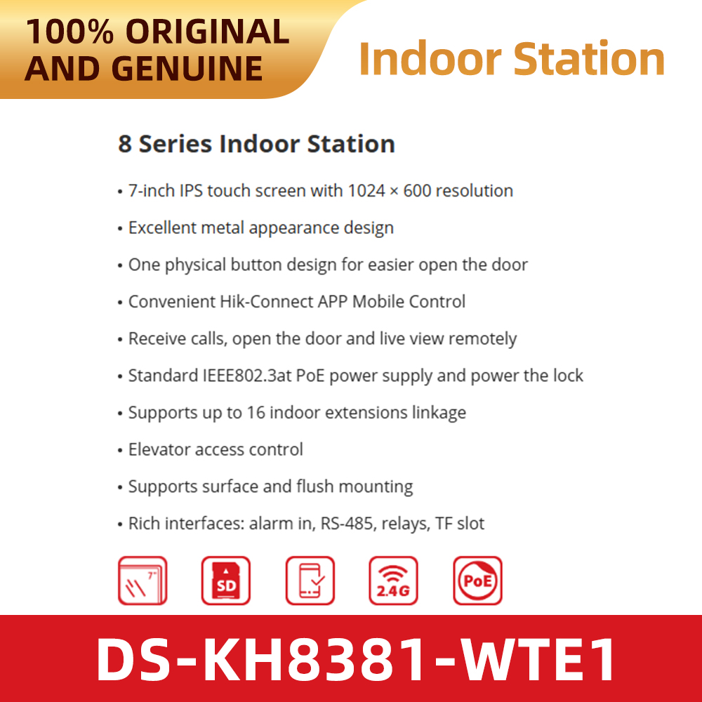 Hikvision DS-KH8381-WTE1 7 Inc - Home Security System Hikvision ulasan dan harga