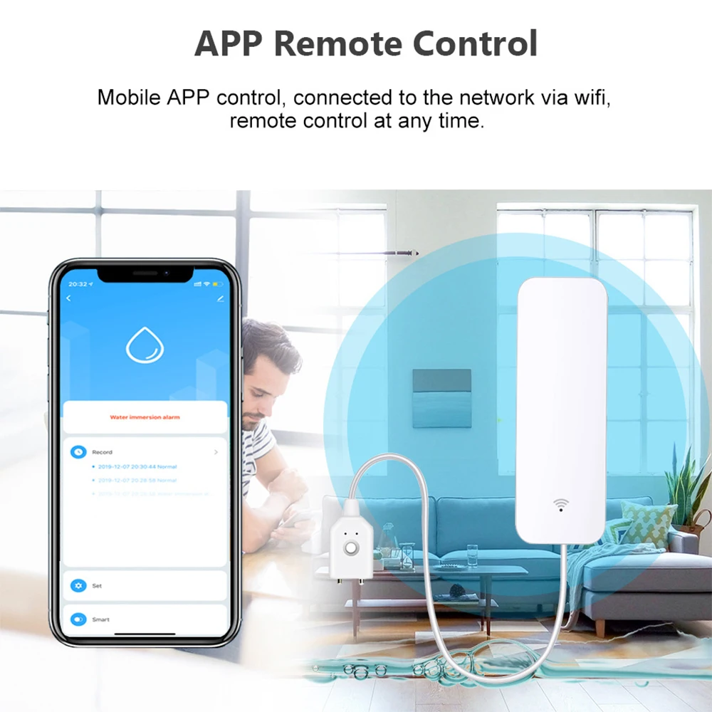 Tuya WiFi Zigbee Water Sensor  - Home Security Gadgets ulasan dan harga